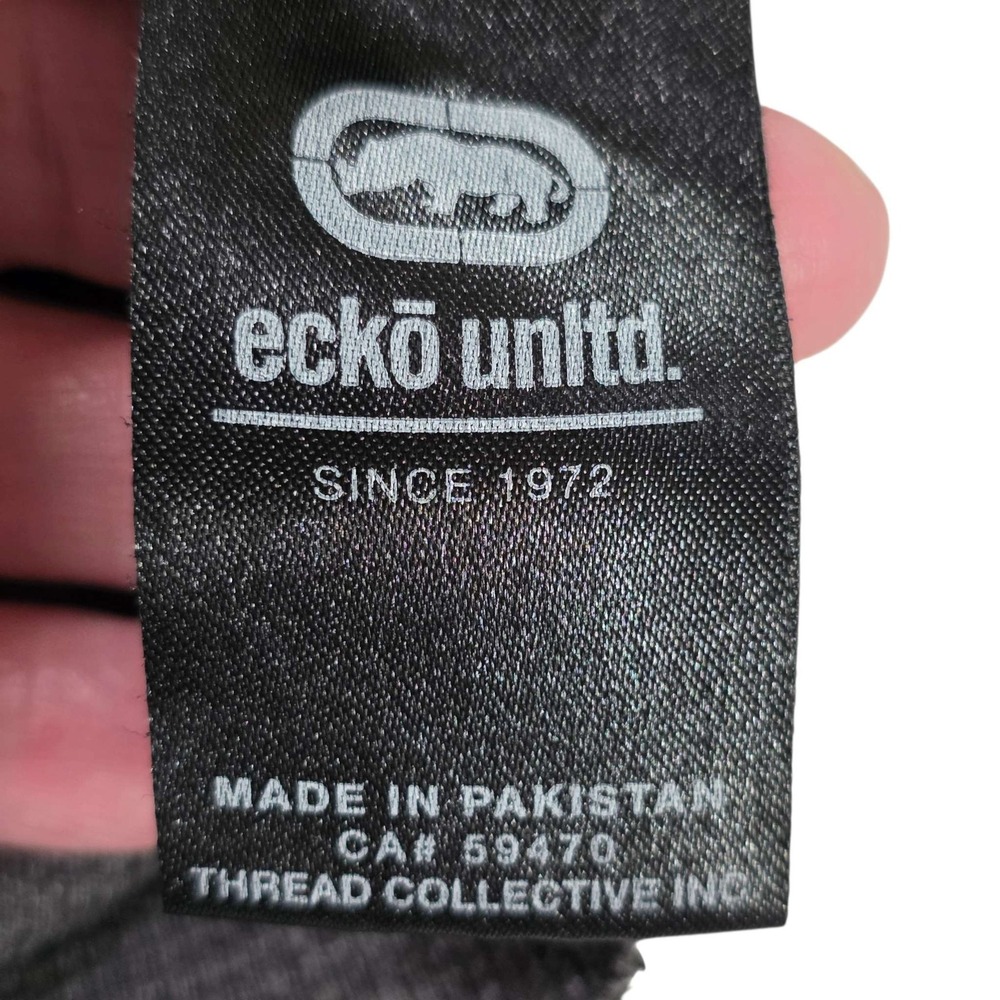 Ecko Unltd. Thermal Long Sleeve Shirt Crewneck Graphic Patch Size 2XL Gray New - Picture 9 of 13